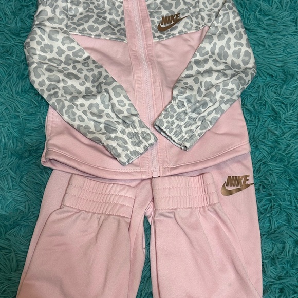 Nike Pink and White Leopard Print Tracksuit - Picture 1 of 6